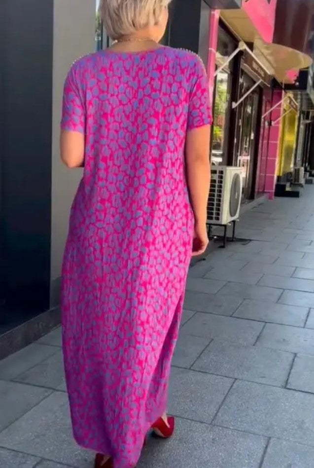 ๐ใM-3XLใ2024 Fashionable plus-size print dress