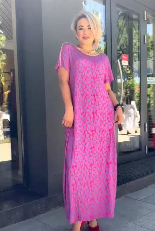 ๐ใM-3XLใ2024 Fashionable plus-size print dress