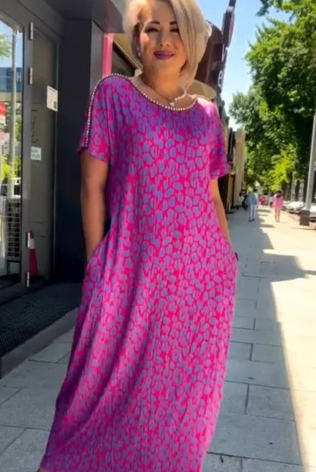 ๐ใM-3XLใ2024 Fashionable plus-size print dress