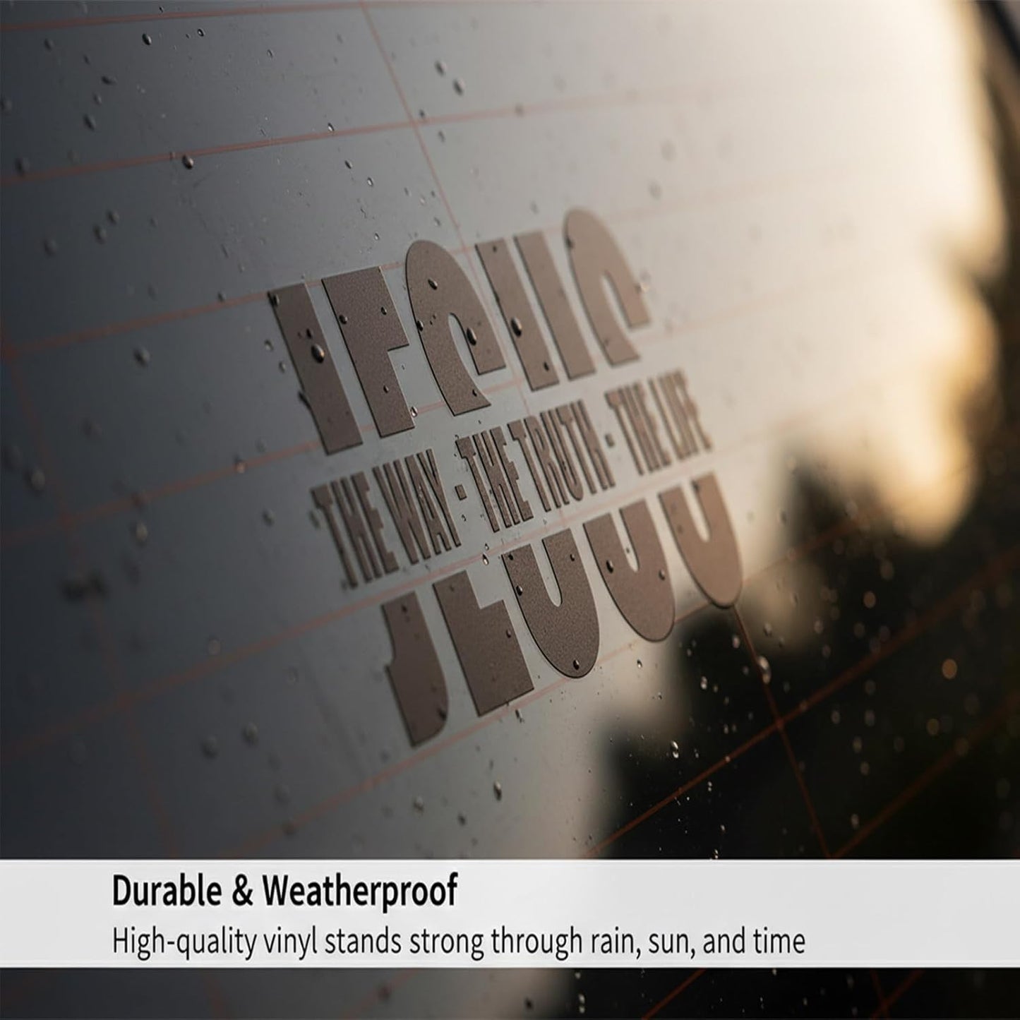 ✝️ 50% OFF! ✨ JESUS VINYL DECAL - "The Way, The Truth, The Life" Design, Weather-Resistant for Cars and Windows, Easy to Apply and Remove, Perfect for Faith Expression 🙏🚗