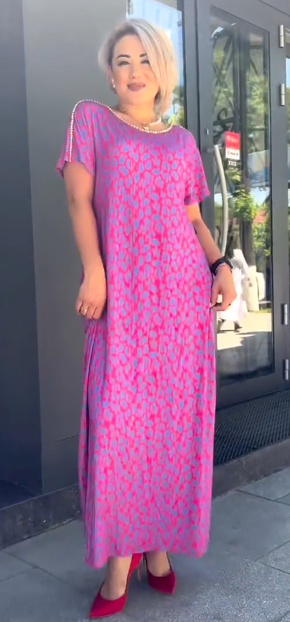 ๐ใM-3XLใ2024 Fashionable plus-size print dress