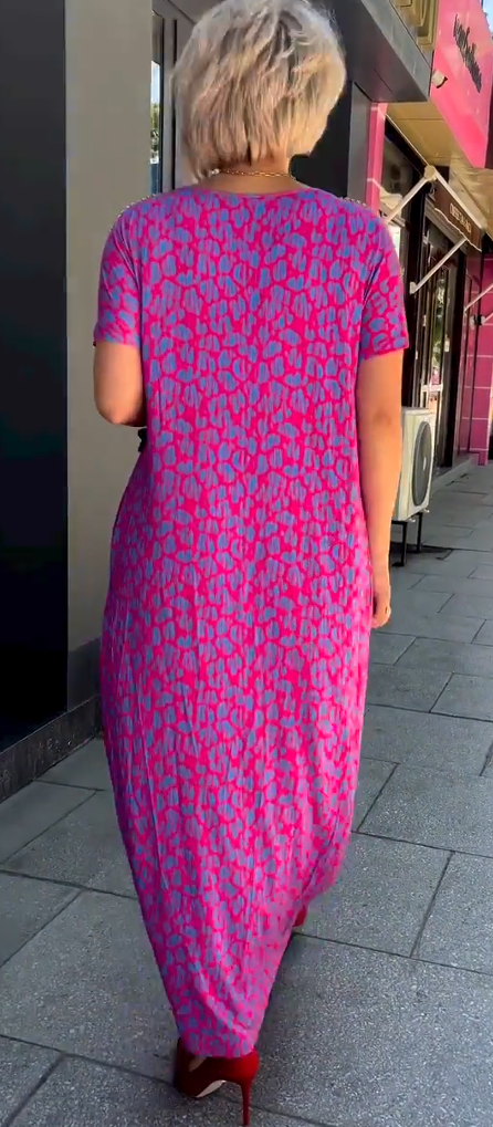 ๐ใM-3XLใ2024 Fashionable plus-size print dress