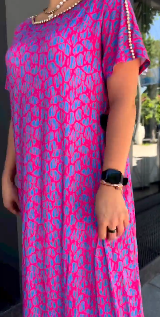 ๐ใM-3XLใ2024 Fashionable plus-size print dress