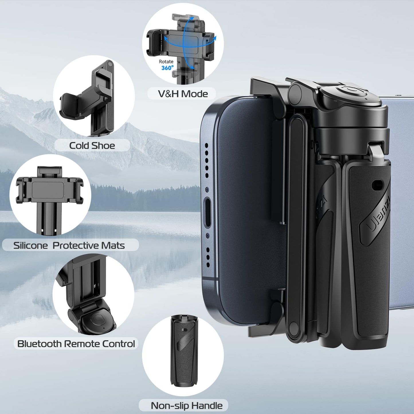 š„2025 NEW SALES - 50% OFFš„Extendable Grip Phone Tripod with Detachable Remote Pocket Size
