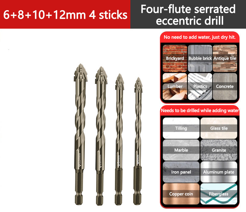 đ„2025 Hot Saleđ„High-Strength 4-Flute Serrated Eccentric Drill Bit Kit