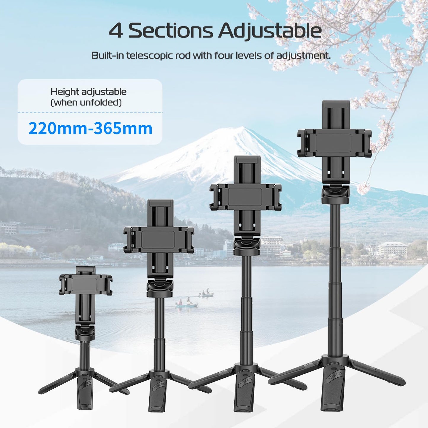 š„2025 NEW SALES - 50% OFFš„Extendable Grip Phone Tripod with Detachable Remote Pocket Size