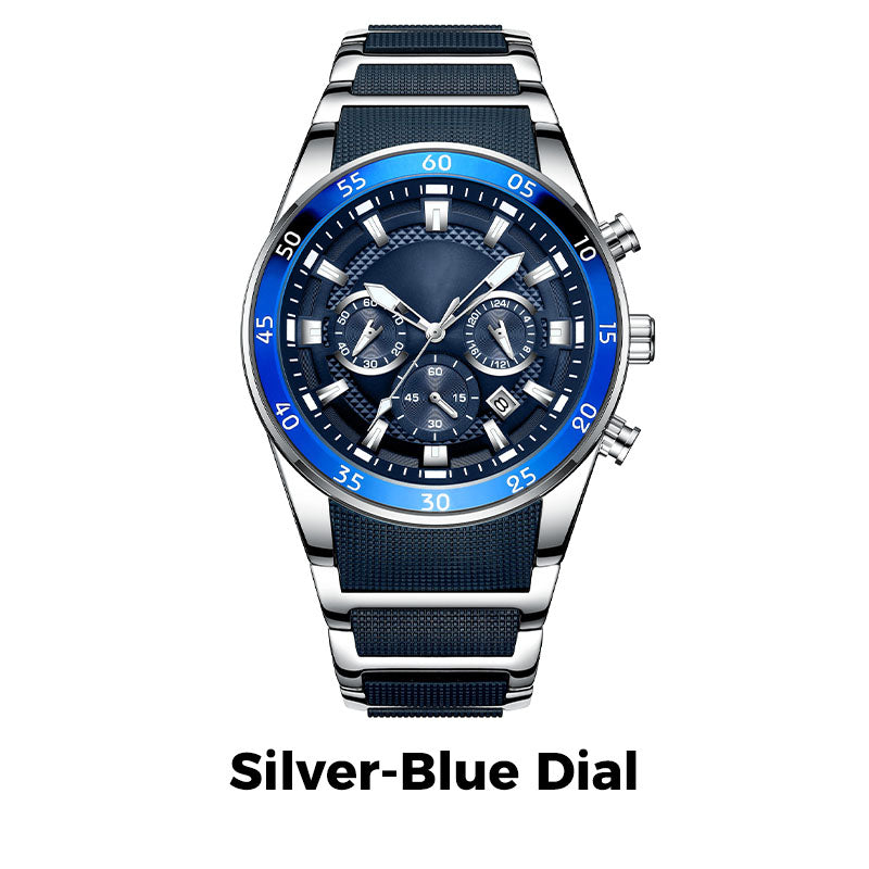 ⌚50% OFF NOW! ✨ Men's Waterproof Multifunctional Quartz Watch – Chronograph Design, Luminous Hands & Stainless Steel 🌊