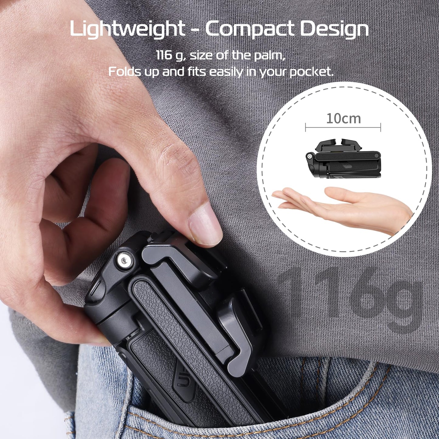 š„2025 NEW SALES - 50% OFFš„Extendable Grip Phone Tripod with Detachable Remote Pocket Size