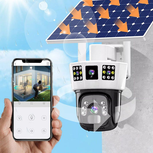 2024🔥360° Smart Solar Surveillance Camera with Three-screen Monitoring✨