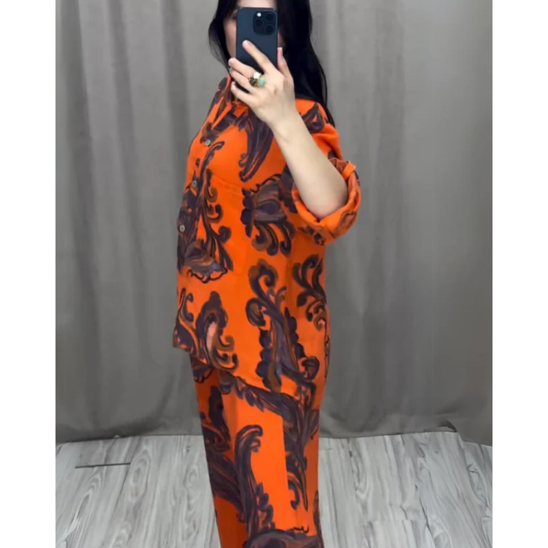 (Free Shipping)Two Piece Shirt and Trousers Set for Women