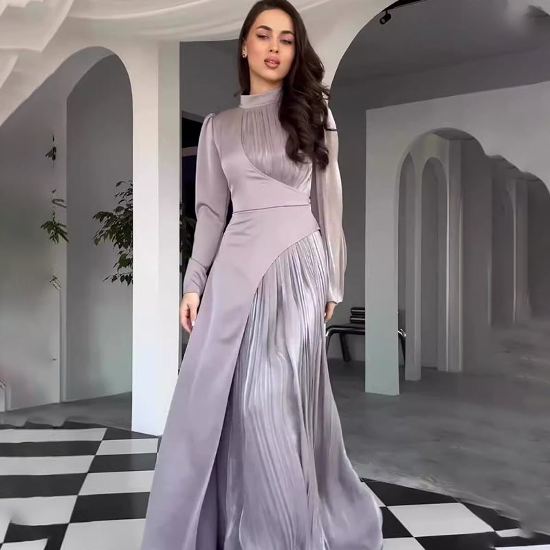 Colorblocking Long Sleeve Slim Fit Dress(Free Shipping)