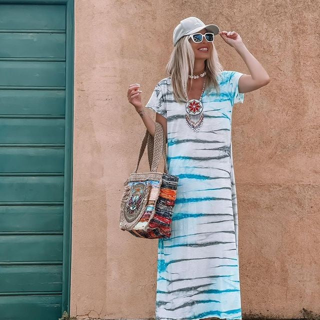 Breathable V-Neck Loose Long Dress(Free Shipping)