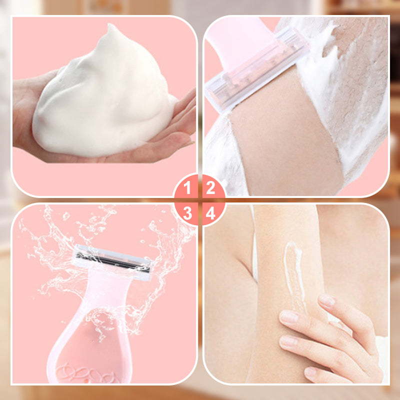 【Women only】One spare blade for each unit !Convenient Hair Removal Set with Replaceable Blades