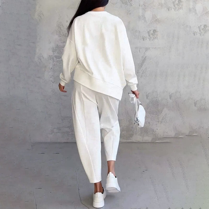 🌸Summer Hot Sale 50%OFF🌸Round-Neck Long-Sleeved Top & Pants 2-Piece Set