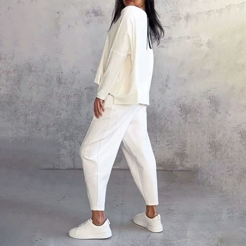 🌸Summer Hot Sale 50%OFF🌸Round-Neck Long-Sleeved Top & Pants 2-Piece Set