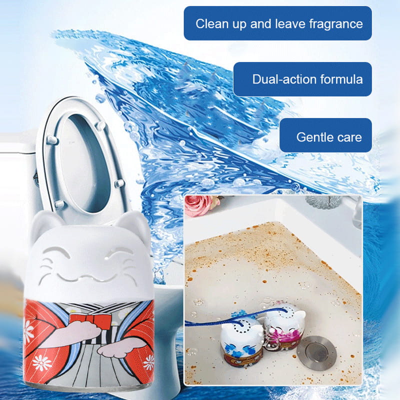 š„Hot Saleš„Lucky Cat Toilet Cleaner Block Bottle
