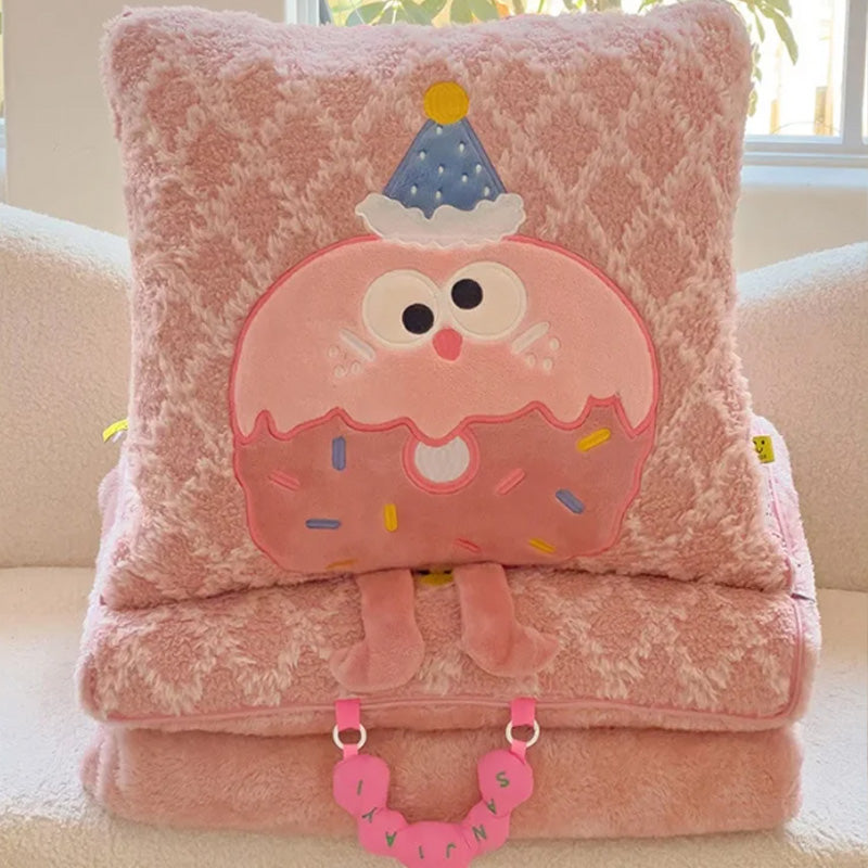 Cartoon 2 in 1 Convertible Plush Quilt Pillow