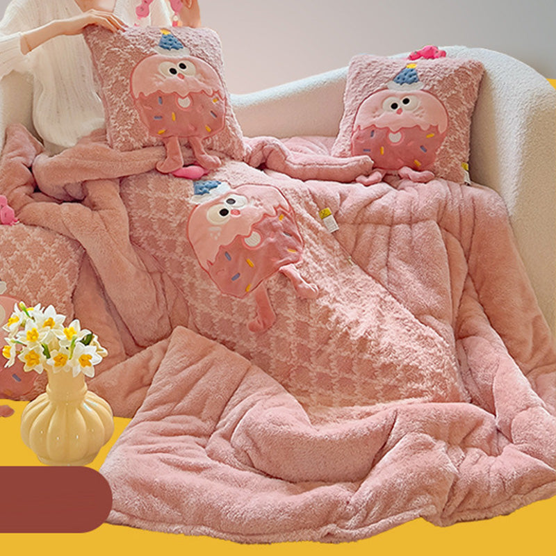 Cartoon 2 in 1 Convertible Plush Quilt Pillow