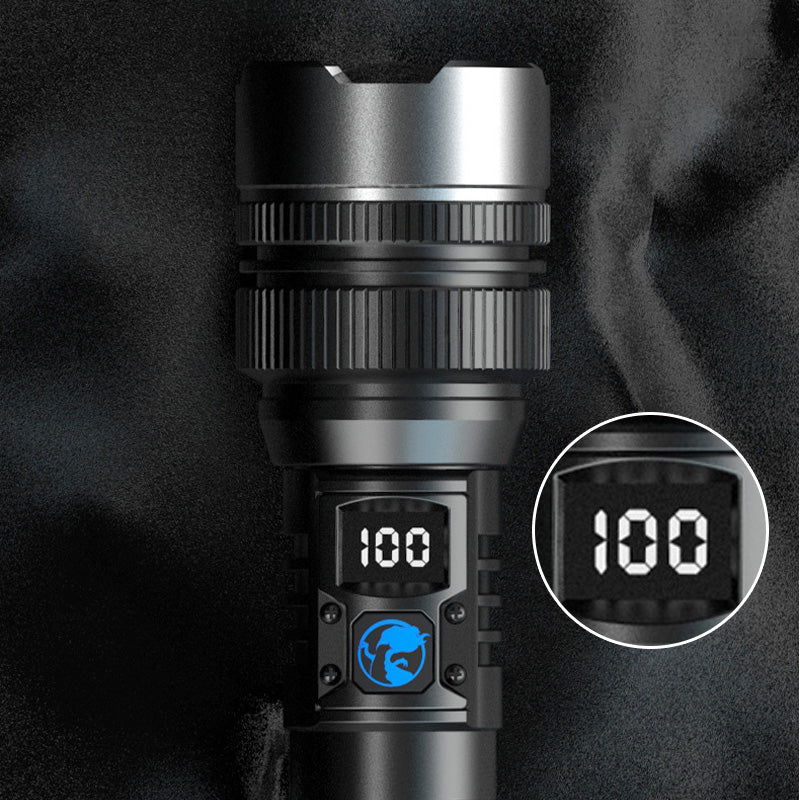đ„Hot Saleđ„White Laser Flashlight with Zoom, Power Bank, and Digital Display