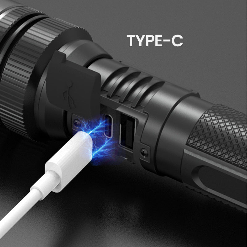 đ„Hot Saleđ„White Laser Flashlight with Zoom, Power Bank, and Digital Display