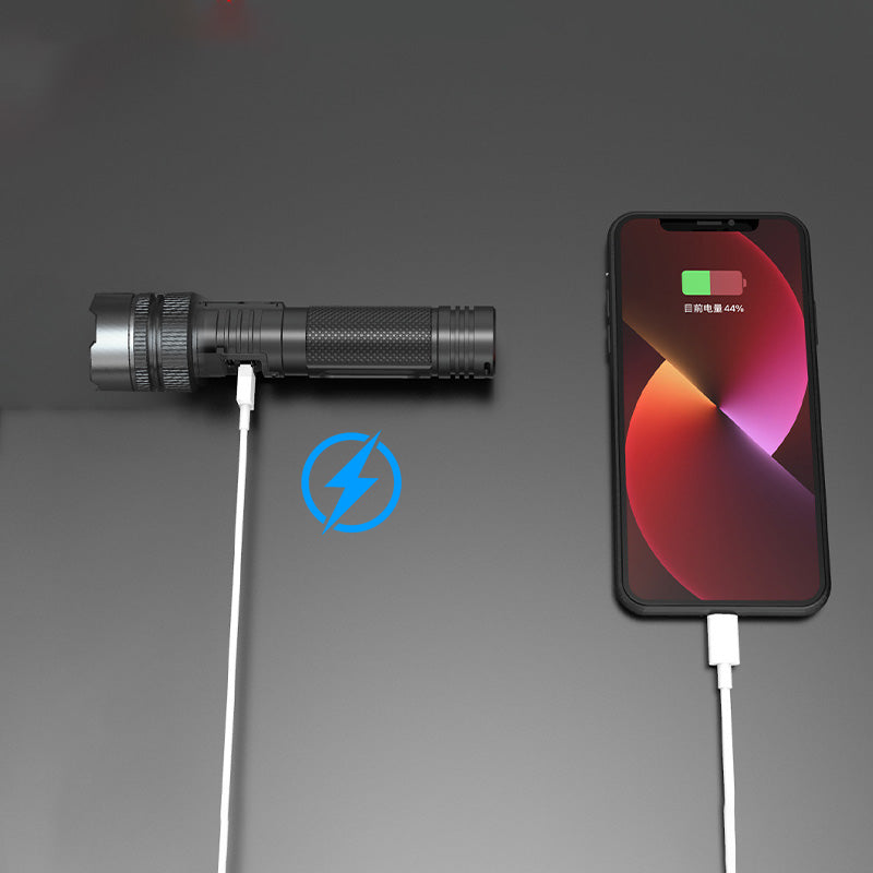 đ„Hot Saleđ„White Laser Flashlight with Zoom, Power Bank, and Digital Display
