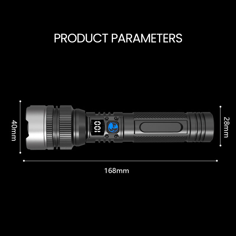đ„Hot Saleđ„White Laser Flashlight with Zoom, Power Bank, and Digital Display