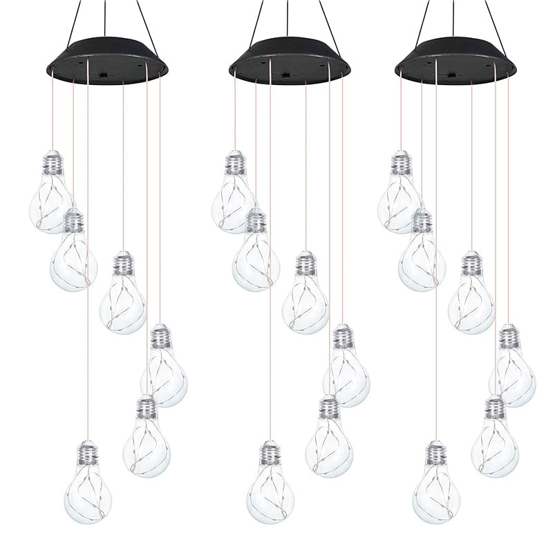 🌠💡Colorful LED Solar-Powered Light Bulb Wind Chimes🌈