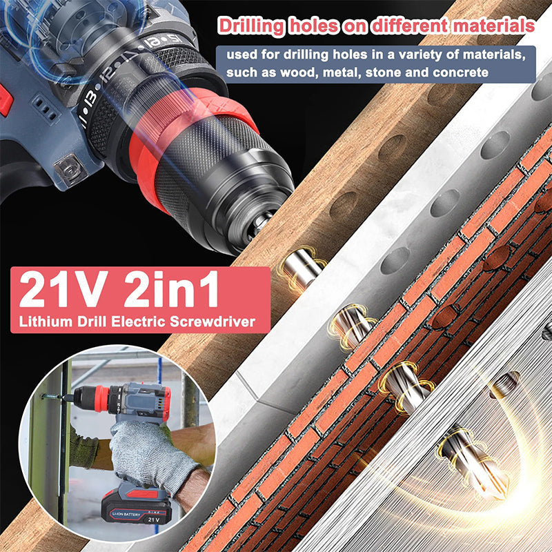 Electric Drill & Screwdriver with Removable Chuck
