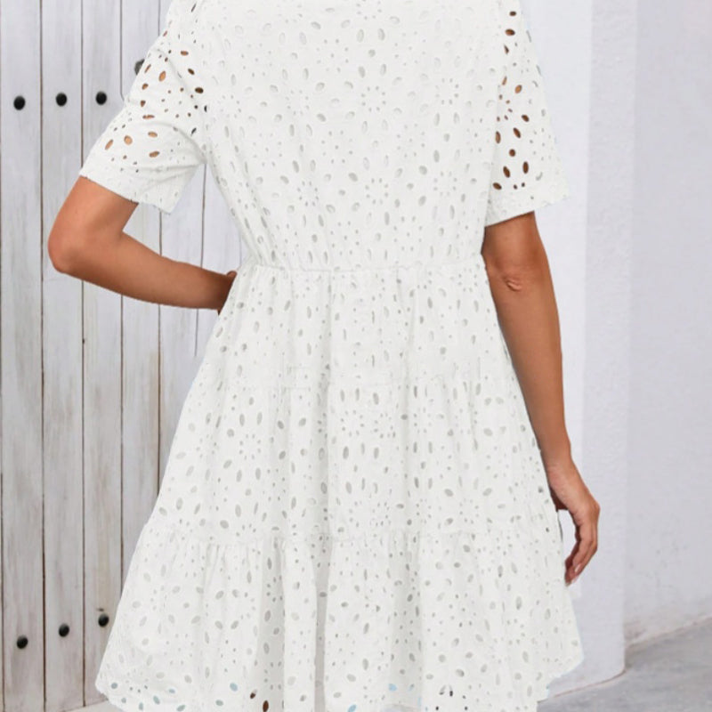 💥Last Day Special Sale 50% OFF💃Women's V-Neck A-Line Cutout Printed Dress