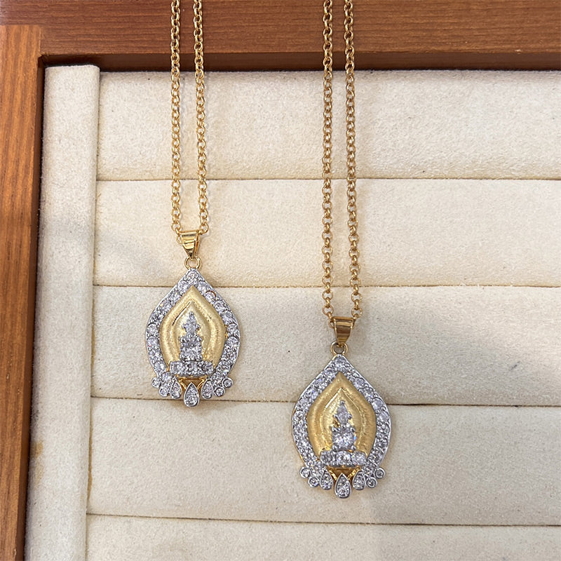 📿✨Retro Style Gold Tower Rhinestone Pendant