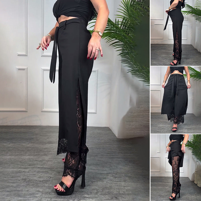 🌸Spring Specials💐 Women's Sexy Lace Lined Wide Leg Pants