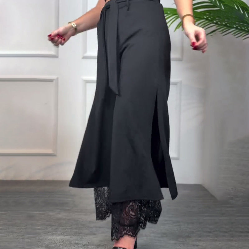 🌸Spring Specials💐 Women's Sexy Lace Lined Wide Leg Pants