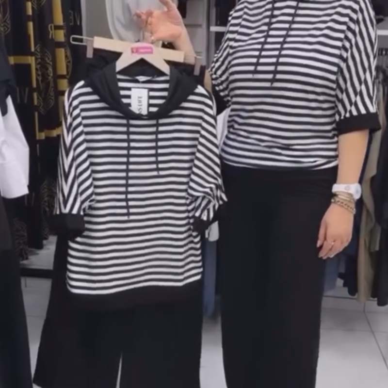 💕Limited Sale 50% OFF 💕Women's Striped Top & Solid Pants Set