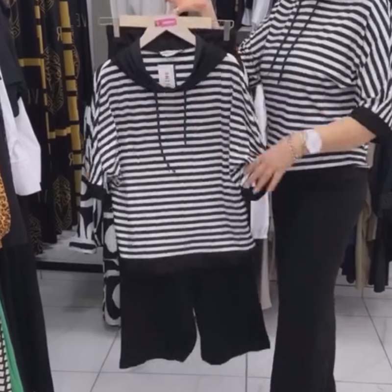 💕Limited Sale 50% OFF 💕Women's Striped Top & Solid Pants Set