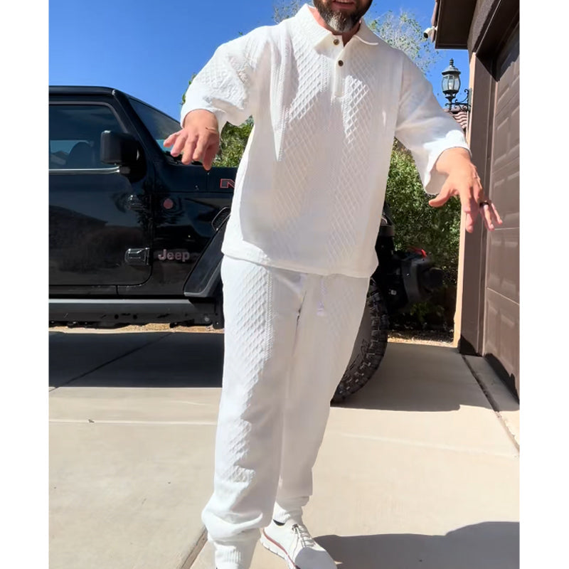 Men’s Casual Solid Color 2-Piece Set