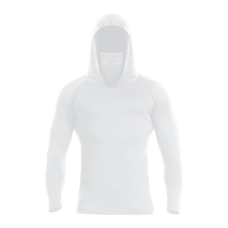 Men's Lightweight Quick-Dry UV Protection Hoodie – Built-in Face Cover, 4-Way Stretch & Sweat-Wicking