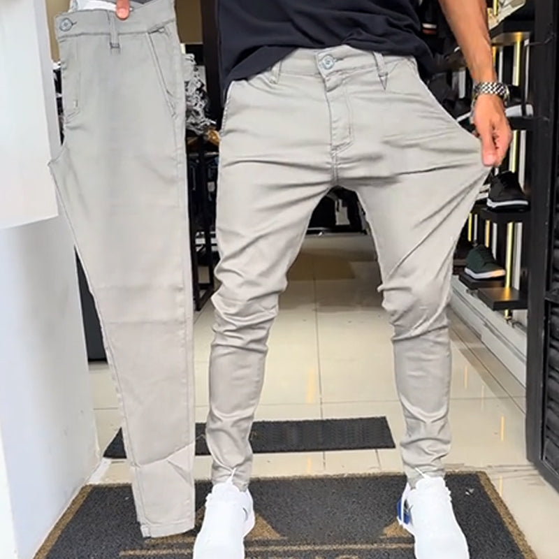 Men’s Slim-Fit Casual Solid Color Pants(50% OFF)