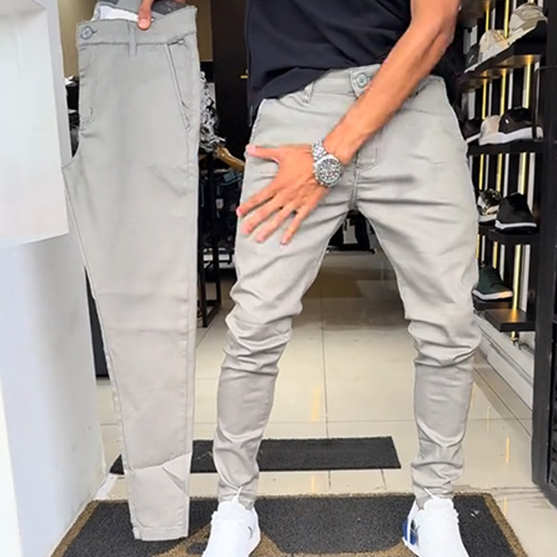 Men’s Slim-Fit Casual Solid Color Pants(50% OFF)