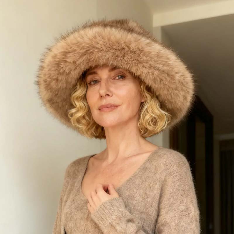 Chic Warm Soft Plush Fisherman Hat