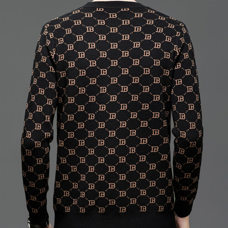 Men’s Trendy Long-Sleeve Slim Fit Pullover