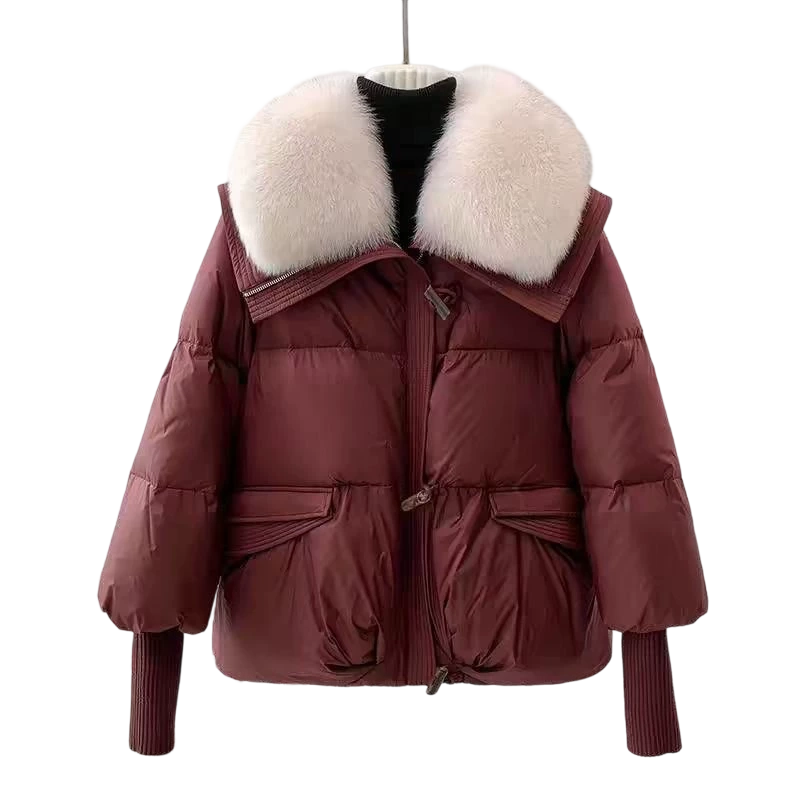đFlash Sale 50% OFFâĄWomenâs Stylish Short Down Jacket With Fluffy Collar