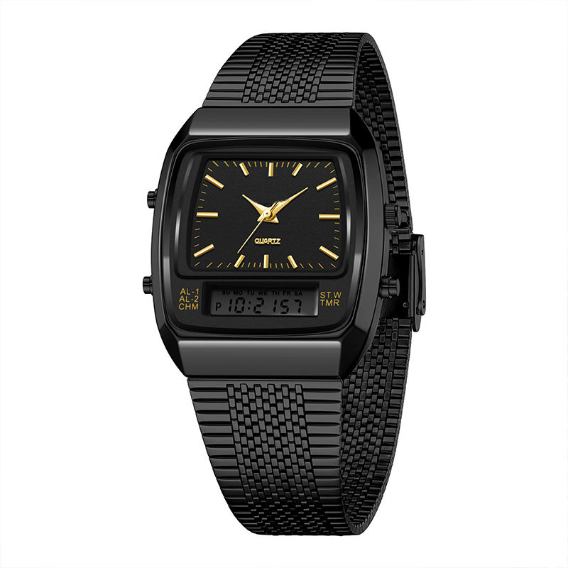Retro Style Square Face Multifunction Watch