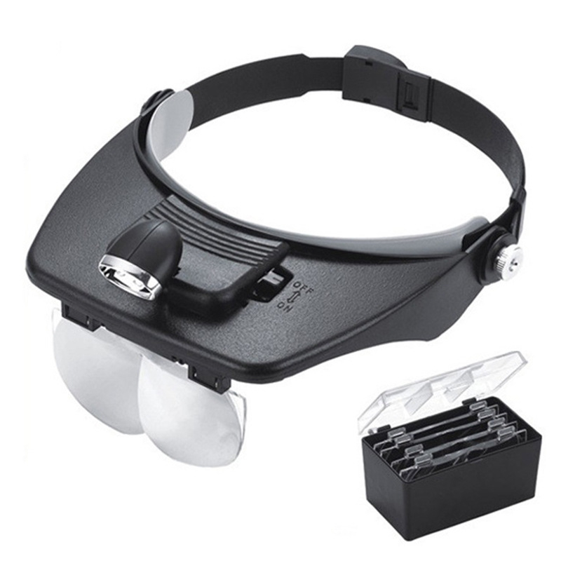 ๐ฆ 50% OFF NOW! โฐ LED Headband Magnifier with 4 Lenses โ Adjustable focus & hands-free โ Perfect for soldering, crafting or reading โ bright light and comfortable fit ๐