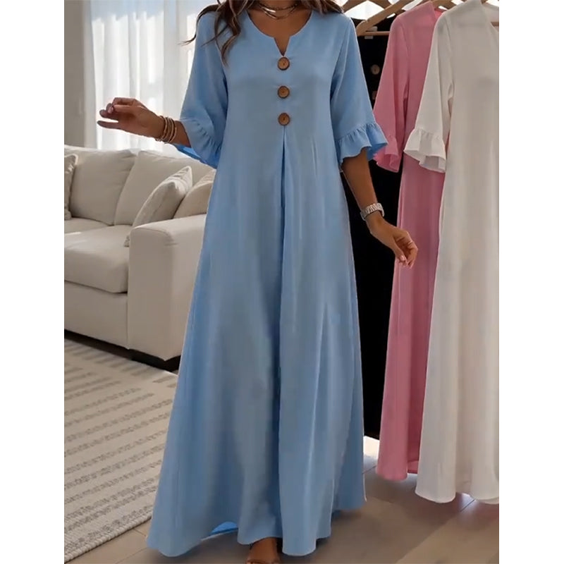 đ LIMITED-TIME 50% OFF! âš Women's V-Neck Loose Maxi Dress â Flowing Silhouette, Soft Drape, Day to Dinner đ