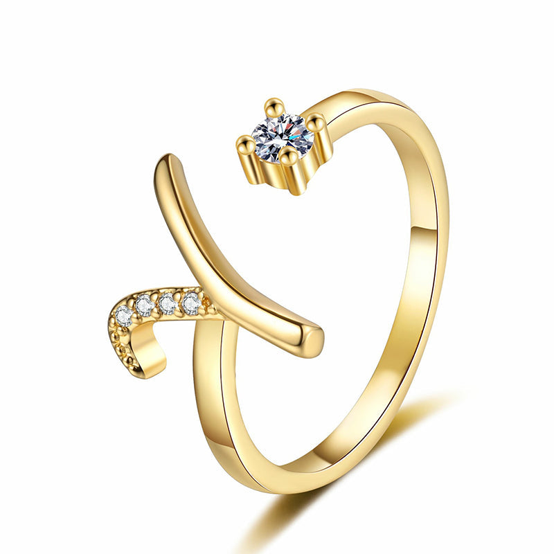 ⏳Limited-time 50% off⏰Adjustable Sparkle Initial Ring for Women💍