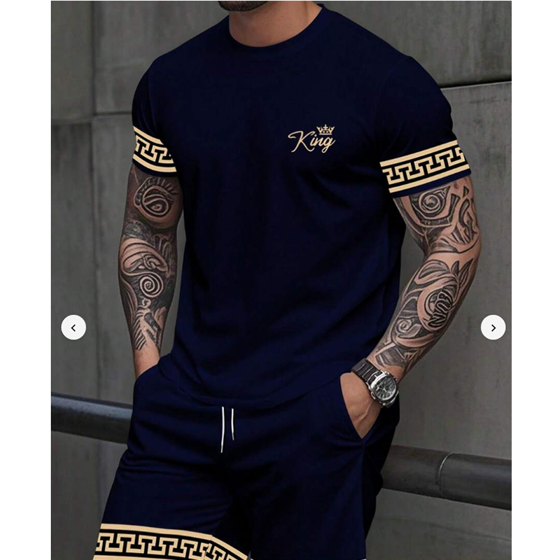 Men Summer 2-Piece T-Shirt and Shorts Casual Set
