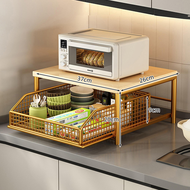 ๐ณ 50% OFF NOW! ๐๏ธ 2-Tier Kitchen Microwave Stand with Slide-Out Drawer โ Heavy-Duty Countertop Shelf, Space-Saving & Easy Access โจ