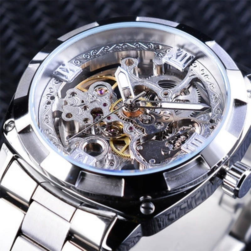 ⏳Time-Limited Special⏰Skeleton Automatic Watch – See The Movement, Feel The Craft – Self-Winding, Gold-Tone, Dress-Casual Style for Every Occasion 💼