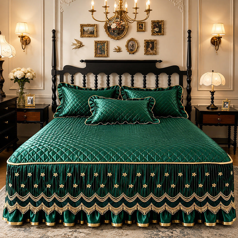 🎉 2026 Sale — Over 33,500 Sold!🛏️Quilted Elastic Four‑Corner Bed Skirt ✨