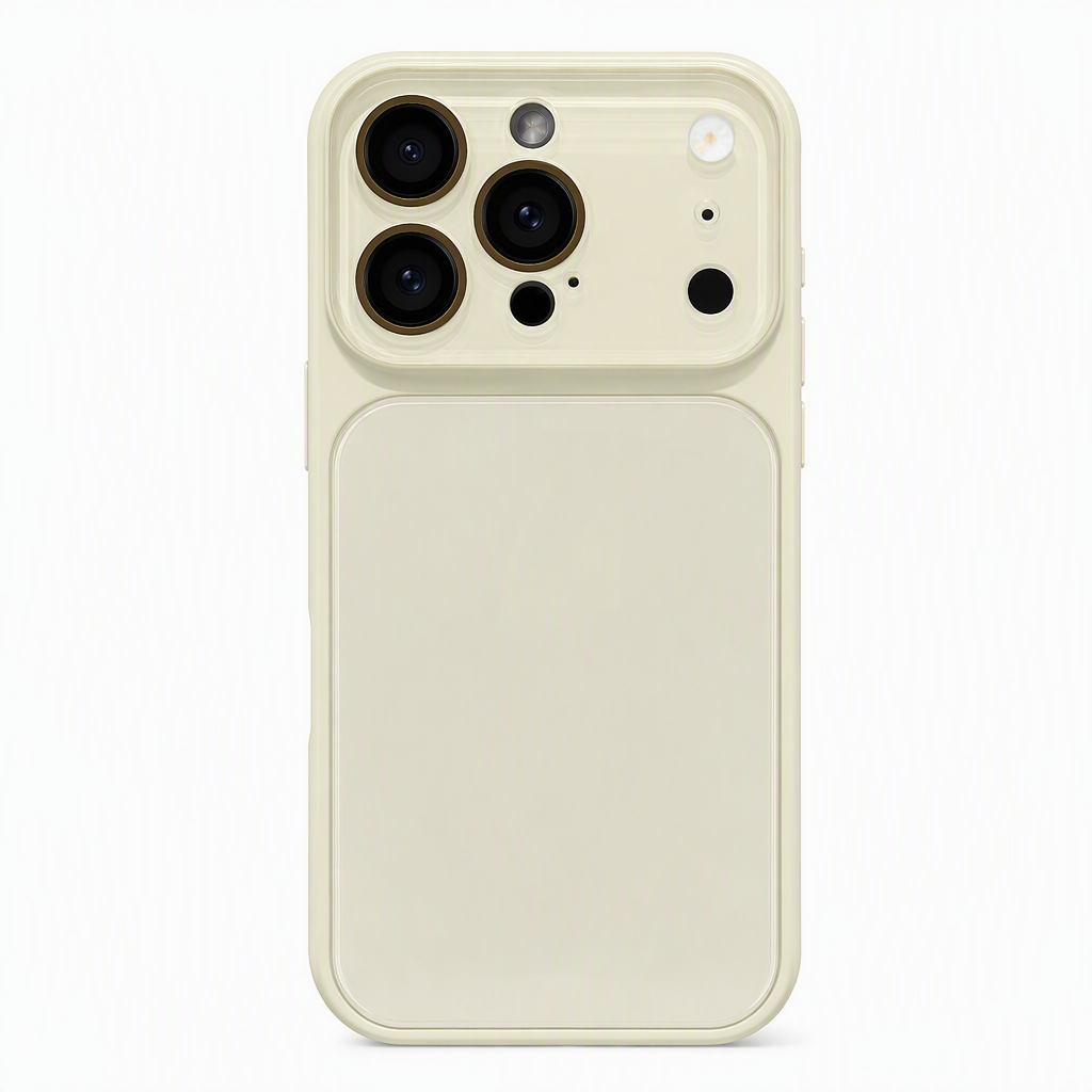 Full Coverage Ice Feeling Glass Phone Case with Built-in Camera Lens Protector Compatible